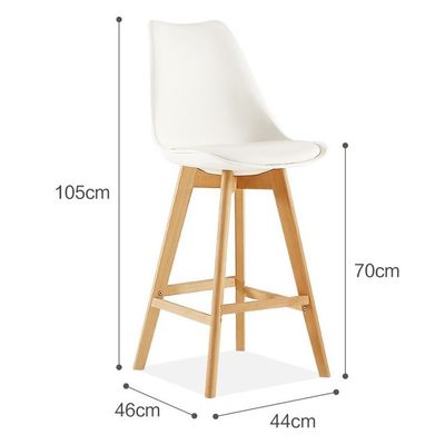 Meubles de bar de café Chaise haute Tabouret de bar en bois massif avec fonction en cuir Style japonais