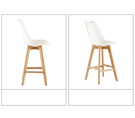 Meubles de bar de café Chaise haute Tabouret de bar en bois massif avec fonction en cuir Style japonais