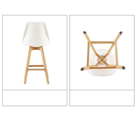 Meubles de bar de café Chaise haute Tabouret de bar en bois massif avec fonction en cuir Style japonais