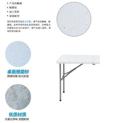Table à manger de pique-nique pliable en plastique HDPE populaire à l'extérieur avec un design moderne