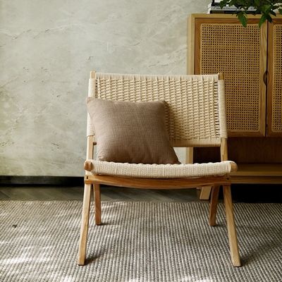 Chaises pliantes en bois de style loisirs pour patio extérieur et salon avec fabrication artisanale en rotin naturel