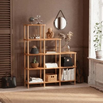 Salle de séjour étagère en bois massif bois de hêtre étagère en bois minimaliste en bois avec étagères pliables
