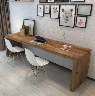 Bureau d'ordinateur et table de conférence en bois massif de conception moderne pour le travail collaboratif
