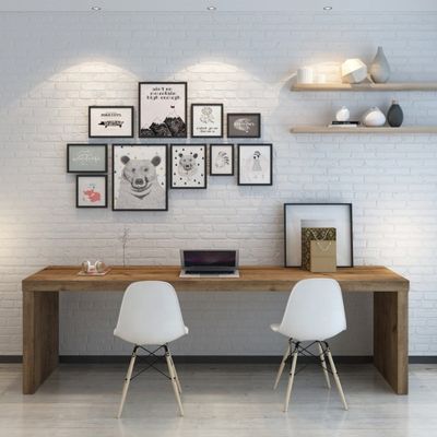 Bureau d'ordinateur et table de conférence en bois massif de conception moderne pour le travail collaboratif