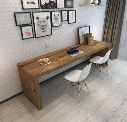 Bureau d'ordinateur et table de conférence en bois massif de conception moderne pour le travail collaboratif