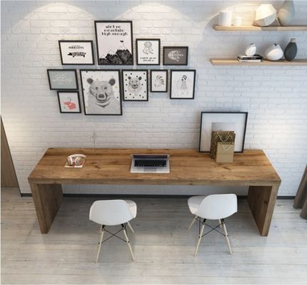 Bureau d'ordinateur et table de conférence en bois massif de conception moderne pour le travail collaboratif
