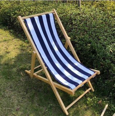 Général Meubles d'extérieur Design moderne hauteur réglable Chaise de plage pliable en bois avec oreiller en multi-couleurs
