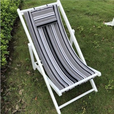 Général Meubles d'extérieur Design moderne hauteur réglable Chaise de plage pliable en bois avec oreiller en multi-couleurs