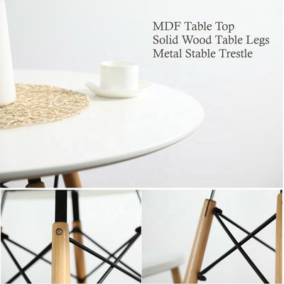 Pas de garantie pliée personnalisée table à manger pratique professionnelle carrée avec une jambe en bois massif Table à café