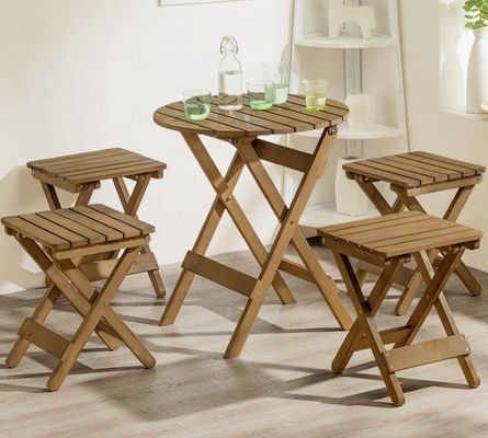 Plateau portable en bois de bambou pour le pique-nique avec des jambes pliantes