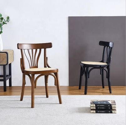 En bois massif empilable Nordique Design siège en rotin