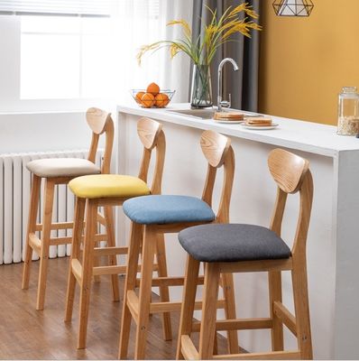 Style de design contemporain Chaise de bar en bois Tabourets pour table haute dans le salon