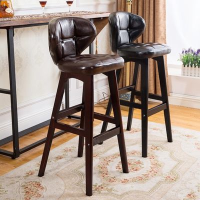 Emballage de courrier Y moderne ancien tapissé Chaise de bar en bois Tabourets en cuir Chaise haute pour table de bar à un prix abordable