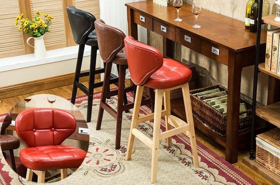 Emballage de courrier Y moderne ancien tapissé Chaise de bar en bois Tabourets en cuir Chaise haute pour table de bar à un prix abordable