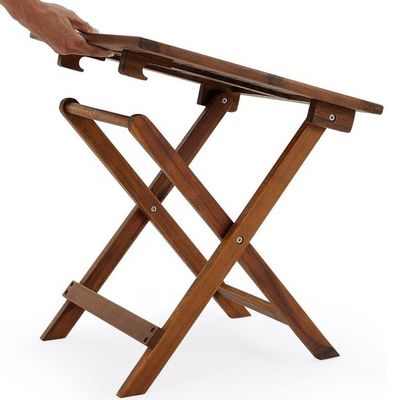 Petite table de jardin pliable patio extérieur Table de pique-nique en bois de teck