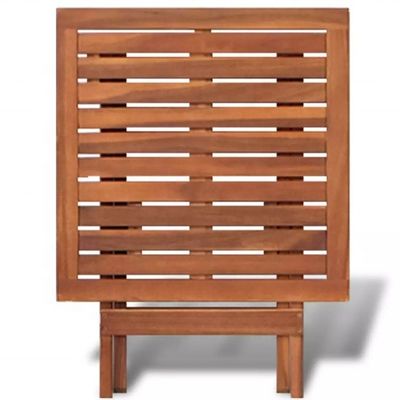Petite table de jardin pliable patio extérieur Table de pique-nique en bois de teck