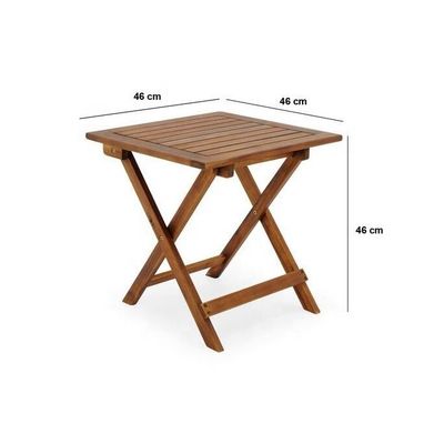 Petite table de jardin pliable patio extérieur Table de pique-nique en bois de teck