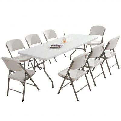 Emballage du courrier Y Cuisine Jardin extérieur Tables et chaises pliantes en plastique blanc pour désherber