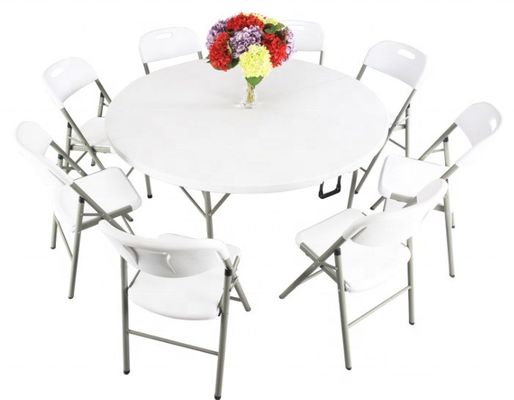 Emballage du courrier Y Cuisine Jardin extérieur Tables et chaises pliantes en plastique blanc pour désherber