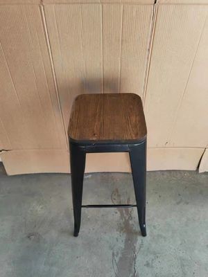 Chaise de bar métallique antique Tabourets chaise haute en bois pour table de bar dans la cuisine et la salle à manger