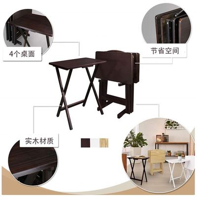 Table à manger pliante en bois massif pour l'étude et la portabilité en extérieur