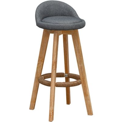 Meubles commerciaux Tabouret à bar haute moderne avec cadre en bois massif et siège en tissu