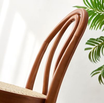 Cadre en bois plié de style moderne Tabouret de bar nordique Chaise en rotin pour restaurant