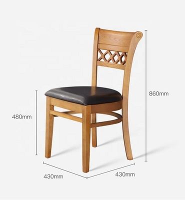 Chaise à manger en bois massif avec un design moderne et un coussin rembourré en cuir PU doux