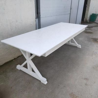 Emballage du courrier Y bois massif Matériau principal Événement de mariage en plein air Location Dining Farm Tables Table pliante