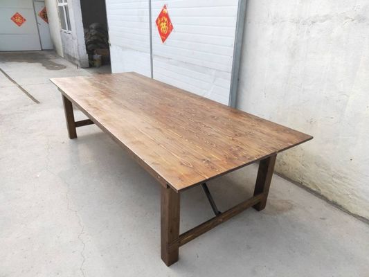 Emballage du courrier Y bois massif Matériau principal Événement de mariage en plein air Location Dining Farm Tables Table pliante