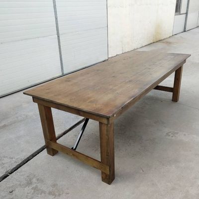 Emballage du courrier Y bois massif Matériau principal Événement de mariage en plein air Location Dining Farm Tables Table pliante