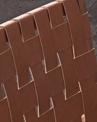 Chaises de bar nordiques à cadre en bois de cendres avec sièges tissés en cuir de selle
