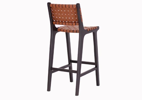 Chaise à bar en bois massif de style moderne pour le bistrot de mode nordique