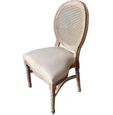 Tissu de salle à manger en bois de style vintage français en bois empilable de mariage Chaise en bois avec finition nitrolacque Robuste et durable