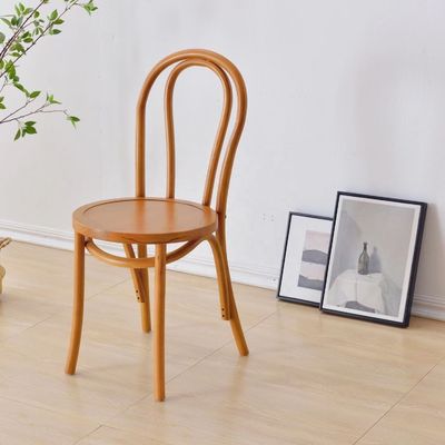 Assise en rotin, dossier courbé en bois massif, chaise à manger en noir/blanc/noir/noir clair pour les meubles de maison