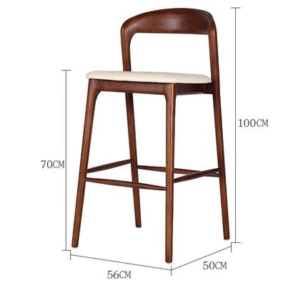 Chaise de bar italienne moderne en bois massif