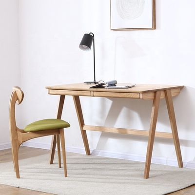 Bureau d'étude scandinave moderne à deux tiroirs en couleur noire ou naturelle pour les meubles de salle à manger