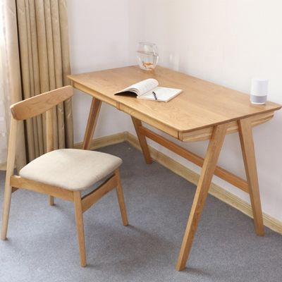 Bureau d'étude scandinave moderne à deux tiroirs en couleur noire ou naturelle pour les meubles de salle à manger