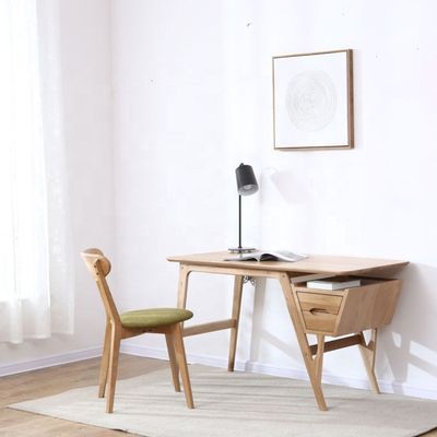 Bureau d'étude scandinave moderne à deux tiroirs en couleur noire ou naturelle pour les meubles de salle à manger