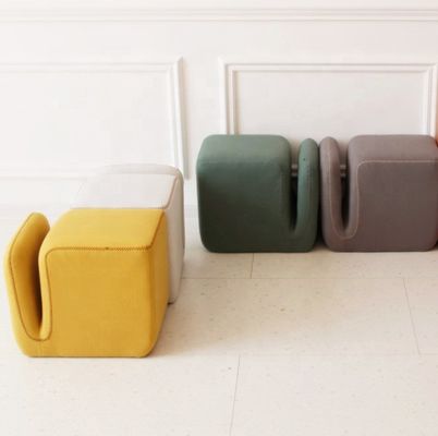 Accueil Meubles Tabouret ottoman avec couverture en tissu Service OEM accepté Économie d'espace Conception polyvalente