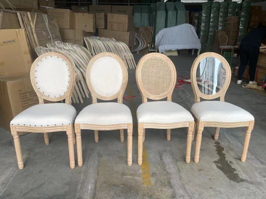 Matériau de cadre en bois de caoutchouc Tapisseries nordiques Banquet Louis Chaise pour salon Mariages
