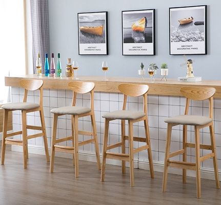 Service OEM Accepté Tabouret à barres en bois massif naturel pour meubles et coussins de chaise haute