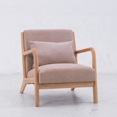Emballage du courrier cadre en bois massif siège en tissu confortable fauteuil sofá simple paresseux pour des nuits confortables