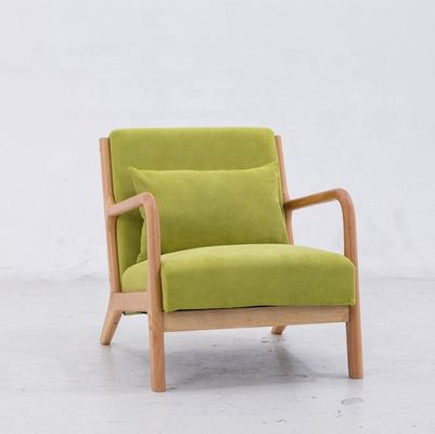 Emballage du courrier cadre en bois massif siège en tissu confortable fauteuil sofá simple paresseux pour des nuits confortables