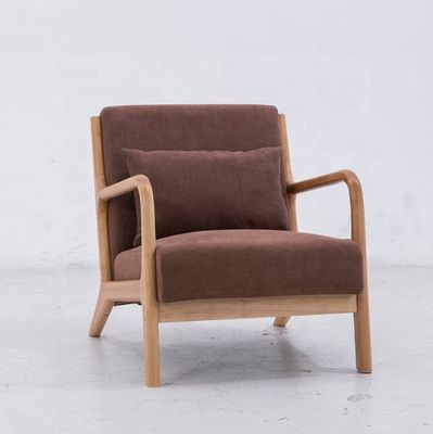 Emballage du courrier cadre en bois massif siège en tissu confortable fauteuil sofá simple paresseux pour des nuits confortables