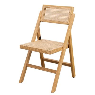Chaise en bois moderne en rotin naturel chaise pliante en bois massif pour les événements avec emballage et courrier