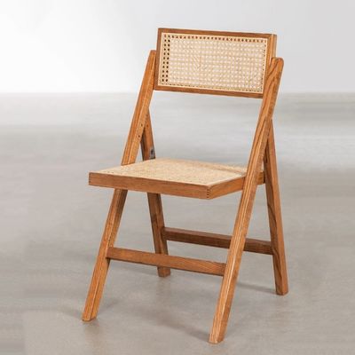 Chaise en bois moderne en rotin naturel chaise pliante en bois massif pour les événements avec emballage et courrier