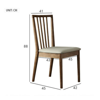 Design contemporain Chaise à manger rembourré à dos haut en bois de cendres pour restaurant et hôtel