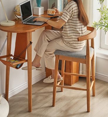 Chaise haute en bois massif pour pub café W41*D44*96CM Meubles commerciaux