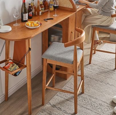 Chaise haute en bois massif pour pub café W41*D44*96CM Meubles commerciaux